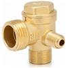 Uadme Valvola di Ritegno Compressore Aria, Valvole di Ritegno in Ottone a 3 Vie Filettatura Esterna, 20 * 16 * 10mm Valvola di Sovrapressione Compressore, Accessori per Compressori