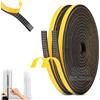 msymsyu 30 m, nastro adesivo in gommapiuma, autoadesiva, 3 pezzi, 6 x 1,5 mm, in gommapiuma, colore nero, per porte, elettrodomestici, prese di ventilazione (10 m/rotoli)