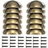 Duronge Maniglia a Conchiglia, 12 Pz Maniglie per Cassetti Vintage, Maniglie Cucina con Viti, Maniglie per Porte per Mobili per Armadietti, Cassetti, Armadio (Bronzo)