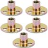 dentedeleao 5 Pezzi Dado Flangiato, Dado a T Con Foro Bavato M6 / M8 / M10 Dado a T a 3 Fori Con Base Rotonda Dado a T per Fissaggio Mobili di Collegamento (M10)
