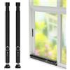 DAKEPOLE Asta di sicurezza 120 cm 2 pezzi, protezione antieffrazione per finestre, sbarra di sicurezza per porte, chiusura regolabile, asta di sicurezza per finestre, diametro 25 mm, asta di sicurezza per