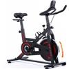BAKAJI Cyclette Spinning Bike con Display LCD Monitoraggio Tempo, Calorie, Distanza Bici Allenamento Fitness Palestra con Sediolino Imbottito Regolabile Ideale Cardio, Gambe, Pancia, Fianchi, Home Gym