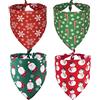 ADOGGYGO Confezione da 4 bandane natalizie per cani, sciarpa, bavaglini, fazzoletti, set per costume natalizio per cani, bandane per cani di taglia grande XL (XL, rosso e verde)