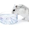 Niteangel Hamster Feeding & Water Bowls- Mount Fuji Series Glass Drinking Bowls for Dwarf Syrian Hamsters Gerbils Mice Rats or Other Similar-Sized Small Pets