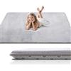 Favodormir Tappeto Gioco Bambini,Spessi Tappeto Gioco Neonato Imbottitura In Foam & Superficie Morbida,Base Antiscivolo,Facile Da Pulire,Tappeto Tummy Time Per Cameretta Recinto,120cm x120cm,Grigio