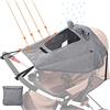GeeRic Parasole per Passeggino, GeeRic Universale UV50+ Telo Parasole per Carrozzina con Finestra Copertura Impermeabile Pieghevole Portatile Tetto di Protezione Solare per Passeggino con Borsa Grigio