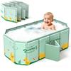nplaseta Vasca da Bagno Pieghevole per Bambini, Adatta da 0 a 8 Anni, Multiuso e Salvaspazio, Vaschetta Bagnetto Neonato Pieghevole con Tappo di Scolo, Vasca da Bagno Portatile per Bambini (blu)