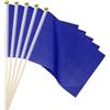 PATIKIL Mini bandiere vuote, 16 pezzi, blu, piccole bandiere colorate a sublimazione per decorare giochi di carte di compleanno, cortile, prato, marcatura del terreno, sport, golf, feste, laurea
