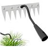 71Nmly 8 Denti Rastrello Per Diserbo,Rastrello Multifunzione Elimina Erbacce,Rastrello Da Giardino In Acciaio Al Carbonio,Sarchiatore per Erbacce Manuale per prato,cortile e fattoria(senza bastone)senza