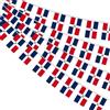 AhfuLife 1 Pezzi Repubblica Dominicana Bandiera Bunting 30pcs Bandiere, 14× 21 cm-10m Doppio Lato Rettangolare Repubblica Dominicana Banner Tessuto per Coppa del Mondo, Calcio Casa, Giardino, Festa