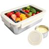 YINGRACE Contenitore per Pranzo in Acciaio Inox, bento box a tenuta stagna da 1250 ml, adatto al microonde con divisorio rimovibile, coperchio trasparente ermetico per il pranzo al lavoro
