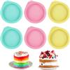 Aohyue Confezione da 6 stampi rotondi per uova con friggitrice ad aria, stampi rotondi in silicone, strumenti di cottura riutilizzabili per cioccolato, mousse, torte arcobaleno a strati, dessert fai