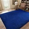 QUINZI Tappeto per soggiorno e camera da letto, morbido e morbido, antiscivolo, lavabile, (blu scuro, 120 x 180 cm)