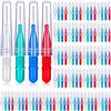 BBTO 100 Pezzi Spazzolino Interdentale Stuzzicadenti Dentali Testa con Filo Spazzolino Dentale per l'Igiene Orale Detergenti per Stuzzicadenti Flosser Dentale Strumento (Rosso, Blu, Bianco e Verde)