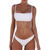 Inception Pro Infinite Costume da Mare - Bikini - Bagno - Donna - Ragazza - Due Pezzi - Slip - Reggiseno a Fascia - Bretelle Regolabili - Colore Bianco - Taglia S - Modello 2