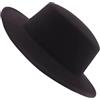 Happyupcity 1 Cappello Fedora Unisex per Adulti alla Moda Classico Nero in Misto Lana a Tesa Larga Piatta da Chiesa Derby Copricapo Cappello a Cilindro per Matrimonio Festa Talent Show Spettacolo