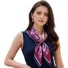 LA FERANI Foulard di seta in raso, bandana, beige, nero, corto, 70 x 70 cm, classico, estivo, in seta, per vacanze, viaggi, per occasioni formali, da donna, stile business, regalo per lei, Modello 4