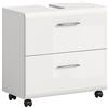 xonox.home Mobile lavabo Ice 75 x 35 x 35 cm in bianco lucido - Mobile base con 2 cassetti - design elegante, molto spazio per gli utensili e un vero e proprio colpo d'occhio in ogni bagno