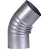 FIREFIX A100/B4 FAL Bogen 45°, Rigido, ø 100 mm - Tubo da Forno in lamiera d'Acciaio, 0,6 mm di Spessore, Interno filettato, Lunghezze saldate, Argento