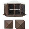 VEVOR Pareti Laterali per Tenda da Sole 1,73 x 1,48 m, con Strato Impermeabile e di Protezione dalla Luce Solare, con Finestra su Solo Lato, per Eventi all'Aperto, Solo 3 Pareti Laterali, Marrone