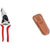 FELCO 14 Forbici da Potatura Professionali Compatte Bypass 18 mm per Mani Piccole con Fodero in Pelle FELCO 910