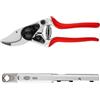 FELCO 14 Forbici da Potatura Professionali Compatte Bypass 18 mm per Mani Piccole con Affilatore Multifunzionale FELCO 905 per Manutenzione Precisa e Taglio Sempre Efficiente