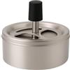 OrionMart Posacenere rotante da tavolo in acciaio inox con coperchio, antivento e inodore, per la casa, per interni ed esterni (argento)