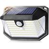 Eageen Faretti Solari a LED da Esterno con Sensore di Movimento IP65 Impermeabile Luci Solari Esterno Potenti Lampade a Parete Solare 3 Modalità Illuminazione per Balcone Giardino Garage Terrazzo Nero