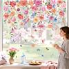 wondever Adesivi Finestra Fiori Colorati Appese Vetrofanie Adesivi Anticollisione per Fiore Vite Foglie Verde Primavera Estate Adesivi Elettrostatici per Vetro Porte Finestre