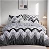 Tifschlaf, set di biancheria da letto 200x220, 3 pezzi, copripiumino a chevron 200x220 cm con 2 federe da 80x80 cm, set di biancheria da letto in microfibra geometrica OEKO-TEX, morbido e non
