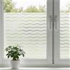 shinfly Pellicola per finestra a strisce ondulate, 44,5 x 200 cm, opaca, in vetro smerigliato, autoadesiva, statica, anti-UV, privacy e privacy