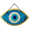 MYSTIC JEWELS - Ornamento decorativo per occhi turchi, vetro blu e bianco, amuleto portafortuna con cornice dorata, 3 dimensioni (Grande)