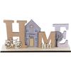 Ziyonix Decorazione in Legno con Casa, Targa in Piedi per la Casa con Albero e Bicicletta Scritta Rustica Espositore Decorativo in Legno per Soggiorno Corridoio e Camera da Letto