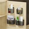 PAVSTINE 4 Pezzi Scatole Portaoggetti Autoadesivo Montate a Parete, Porta Sacchetti Cucina per Cucine/Bagno/Frigorifero, Porta Oggetti organizer, Cucina Accessori, Nero Trasparente