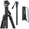 Fotopro Treppiede da viaggio compatto in alluminio e monopiede con testa a sfera a 360°, piastra a sgancio rapido, treppiede professionale per fotocamera DSLR A4I/A5I (nero, 80 A5i)
