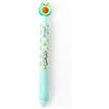 Mr. Wonderful - Penna Cancellabile Bo-Bo Click! "Avocado" - Gomma sulla Punta e Presa Ergonomica - Inchiostro Blu