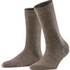 FALKE Softmerino W So lana cotone tinta unita 1 paio, Calzini Donna, Marrone Pebble 5810, 35-36