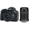 Canon eos r50 black + rf-s 18-45 is stm + rf-s 55-210