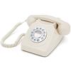 GPO 746 Telefono a Quadrante Push Button, Telefono Fisso Vintage per Casa, Ufficio, Telefoni Retro Con Suoneria a Campanello Originale e Cavo Arricciato, Avorio