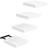 FURNITABLE Mensola da Muro Set di 4 Mensola da Parete Compatte da 20 x 20 cm, in MDF, per Bagno, Cucina, Corridoio, Bianco