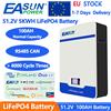 EASUN POWER Batteria EASUN LiFePO4 48V 100AH con oltre 6000 cicli, Bluetooth, 51.2V 5KW, Batteria al Litio per Accumulo di Energia Solare con BMS per Inverter, STOCK UE