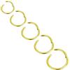 Body CAC 5 pezzi - Anelli per il naso a cerchio in titanio 20G/18G/16G/14G, orecchini a cerniera con chiusura a scatto segmentati sleeper per piercing - 6mm/7mm/8mm/9mm/10mm, colore nero/oro, Metallo