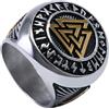 OIDEA Anello da Uomo in Acciaio Inossidabile con Simbolo del Triangolo Celtico Nordico Vichingo in Stile retrò,Colore Argento Oro,Misura 22(62mm)