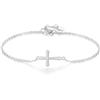 GAVU Bracciale Donna Argento 925 con Crocifisso, Bracciale Minimalista da Donna con Charm Croce, Regalo Comunione e Cresima