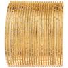 Touchstone New Colorful 2 Dozen Bangle Collection Indian Bollywood Alloy Metal Textured Cream Golden Jewelry Special Large Size Bangle Bracelets Set of 24 in Antique Gold Tone for Women