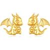INFUSEU Orecchini Drago Donna Argento 925 18K Oro Vintage Orecchino Animale Stile Cinese Regalo per Donne