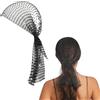 VASANA Fascia per capelli da donna in rete nera con strass scintillanti, sciarpa a rete glitterata con diamanti e cristalli, accessorio per capelli da discoteca