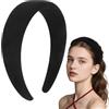 ChauLanBow Cerchietto per capelli da donna, 4 cm, bellissimo cerchietto nero per capelli largo, costume di carnevale con tessuto imbottito, accessorio per capelli hippie, base per ogni occasione