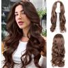 XIWCAFC Parrucca Biondo 70cm Lungo Ondulato Parrucca Donna Bionda Resistente al Calore Centrale Parrucca per Cosplay Feste Cosplay Quotidiano (Marrone chiaro)
