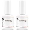 Nicedeco Base e Top Coat Smalto Semipermanente per Unghie Kit in Gel Soak Off UV LED Gel Unghie per Manicure, Vegano - Durabilità & Facile da Usare